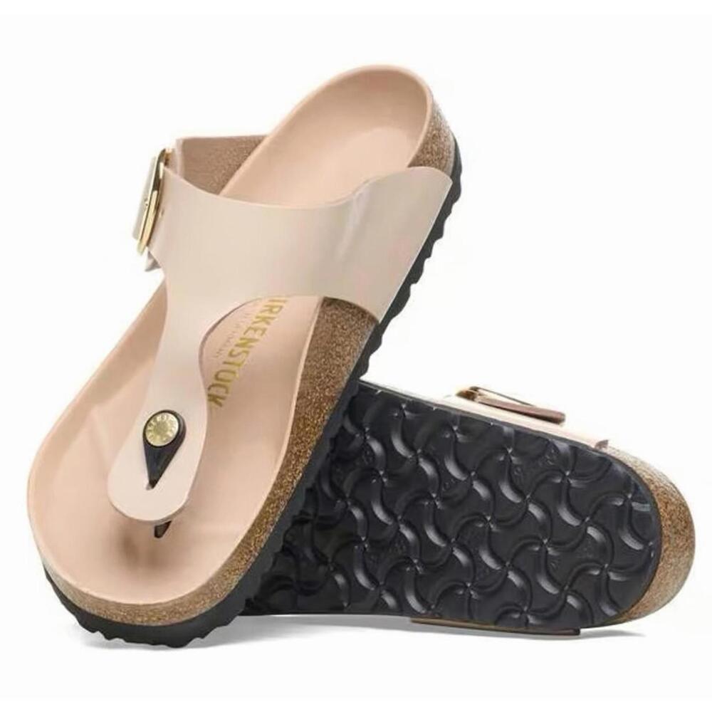 Birkenstock Gizeh Sandals in Light Pink and Black